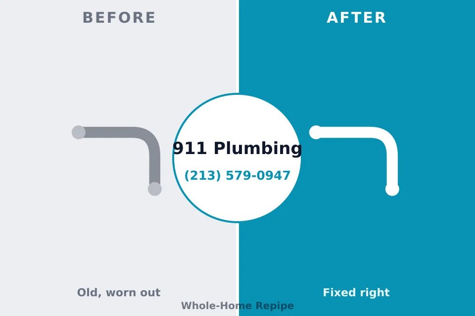 Before and after: plumbing company Eldorado at Santa Fe, NM